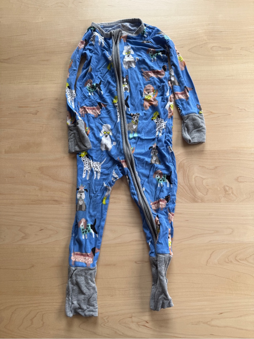 Little Sleepies Dapper Dogs Zipper Romper Pajamas Size 6-12m